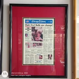 Framed Chicago Bulls Wall Hanging Newspaper Clipping