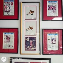 Framed Michael Jordan Sports Memorabilia Signed and Framed Wall Hanging