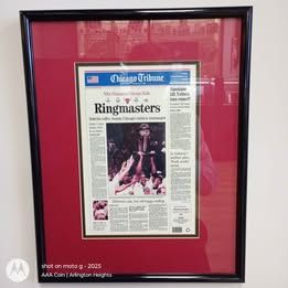Framed Michael Jordan/Chicago Bulls Collectable Wall Hanging Newspaper Article